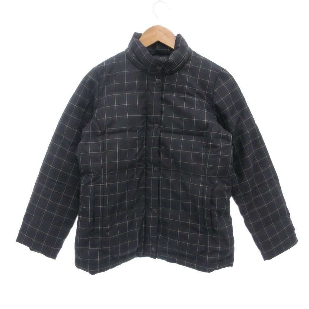 ポートランド PORTLAND ダウンジャケット 2 紺 ネイビー 格子柄