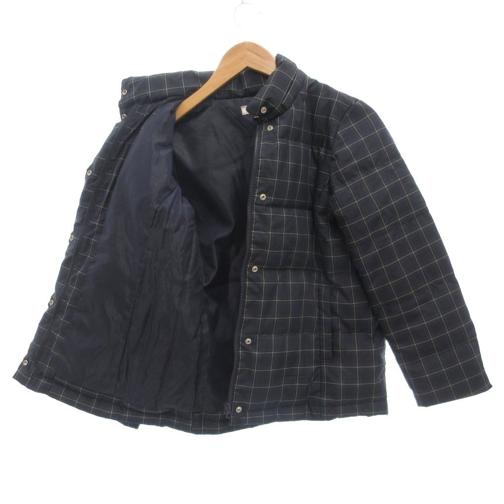 ポートランド PORTLAND ダウンジャケット 2 紺 ネイビー 格子柄