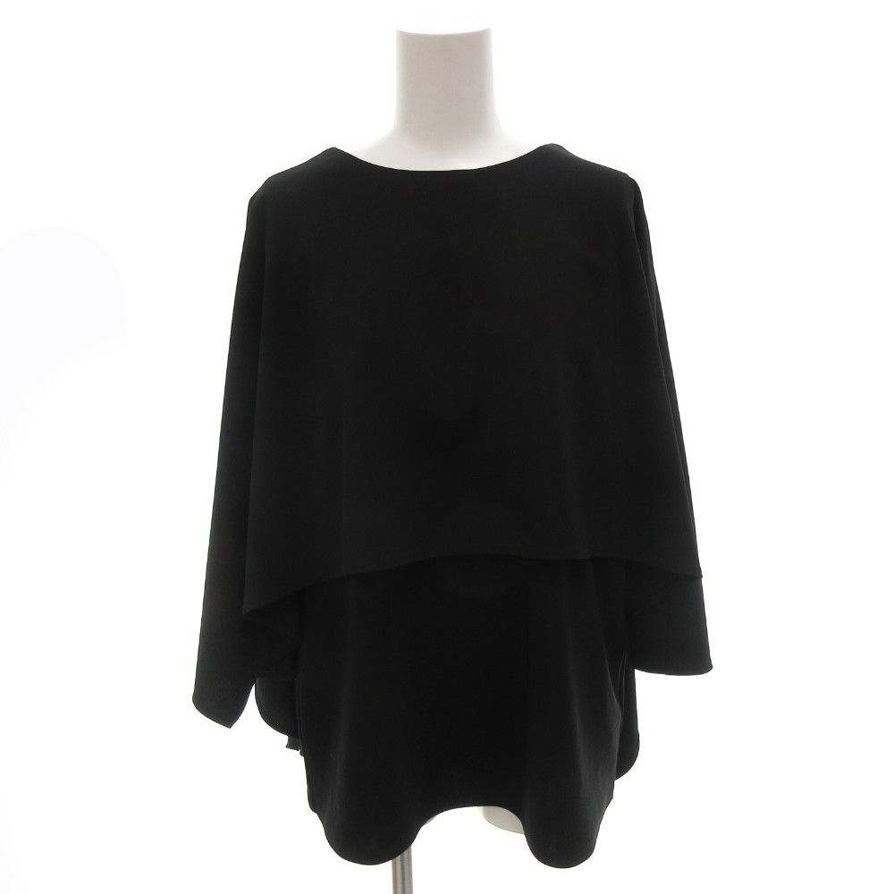 アドーア ADORE シャツ ブラウス 七分袖 フリル 38 紺 ネイビー /FF