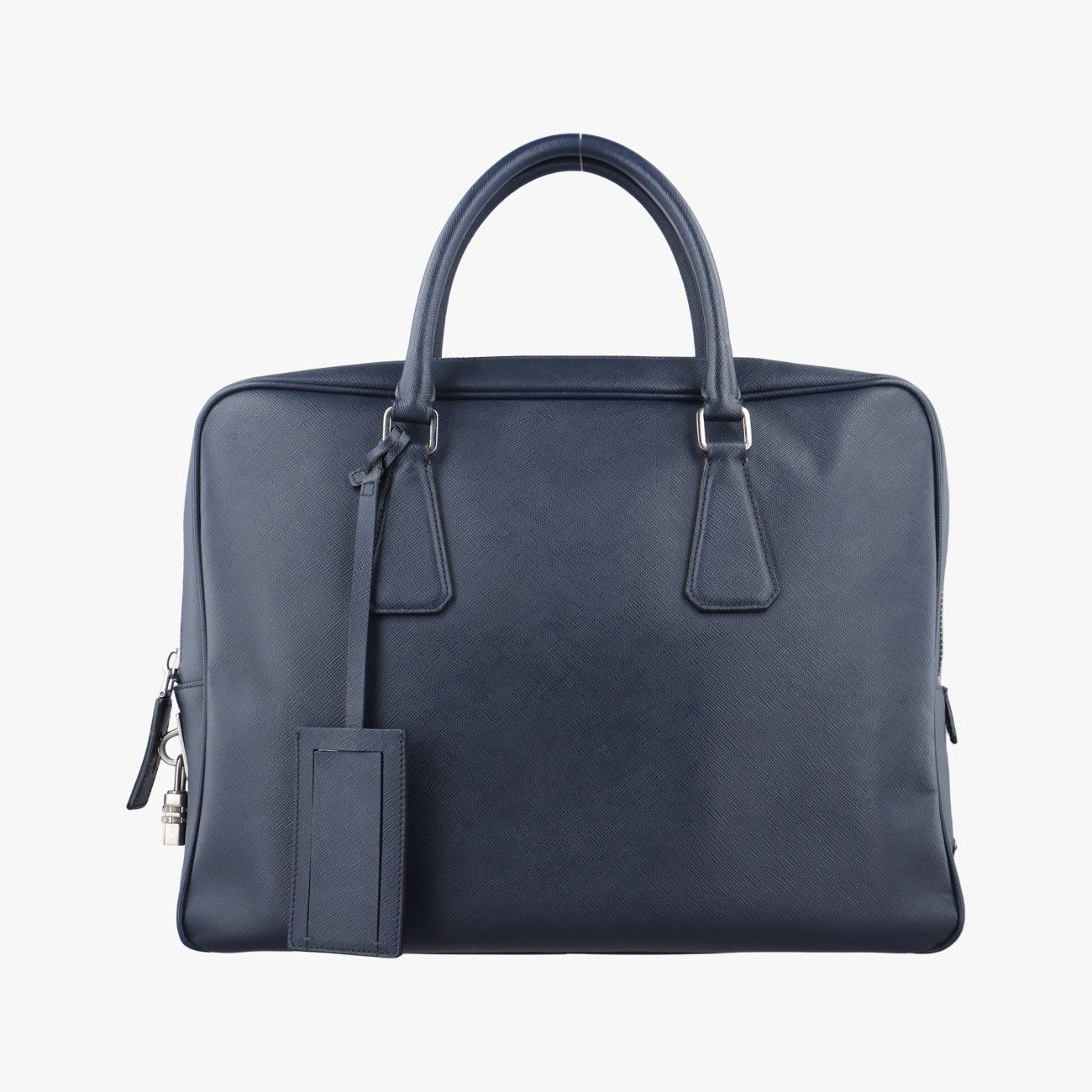 プラダPradaブリーフケース ビジネス ネイビー サフィアーノレザー