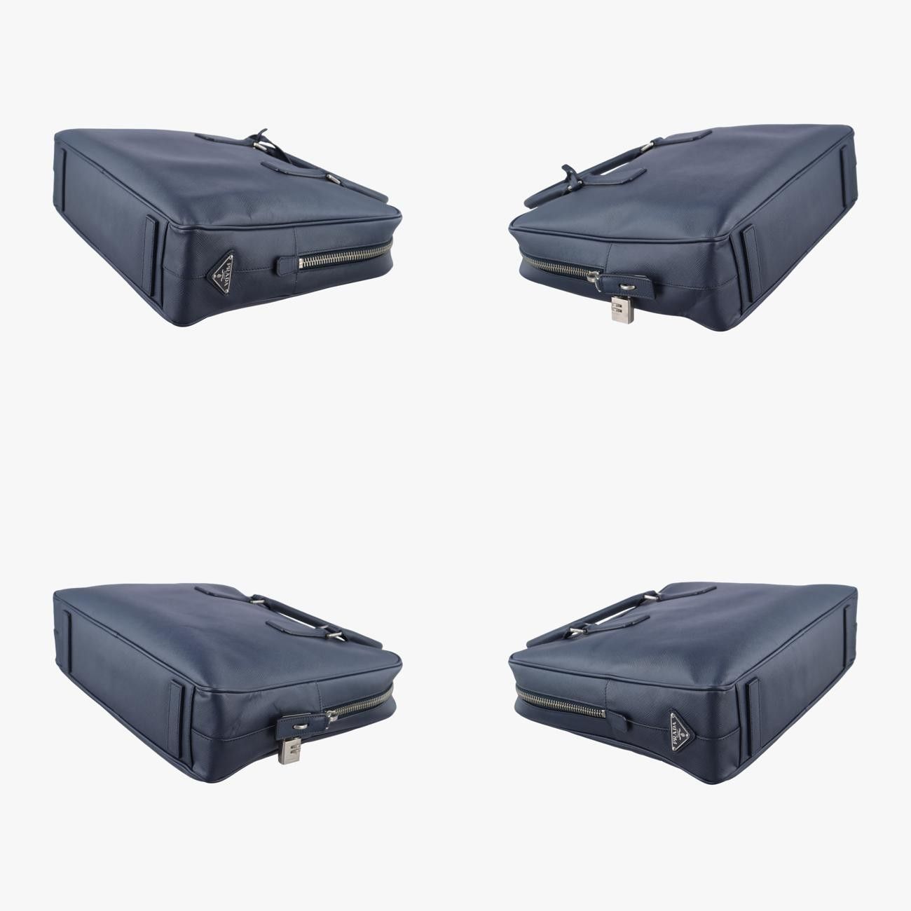 PRADA ネイビー ケース プラダPradaブリーフケース ビジネス ネイビー サフィアーノレザー