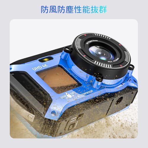 水中カメラ 4K録画 防水カメラ 64MP 10M 防水 デジカメ デュアル