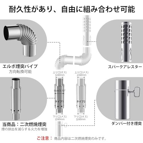 CHANGE MOORE 煙突&防熱シート セット 二次燃焼機能搭載 煙が少ない