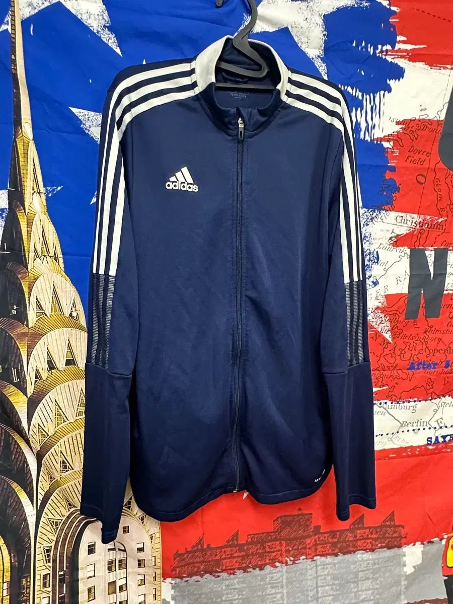 アディダス ネイビー 3本線LINE ジップアップジャージ XXL110 - メルカリ