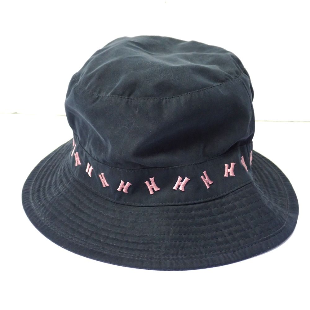 Ft637587 エルメス ハット バケットハット H刺繍 ブラック/ピンク系