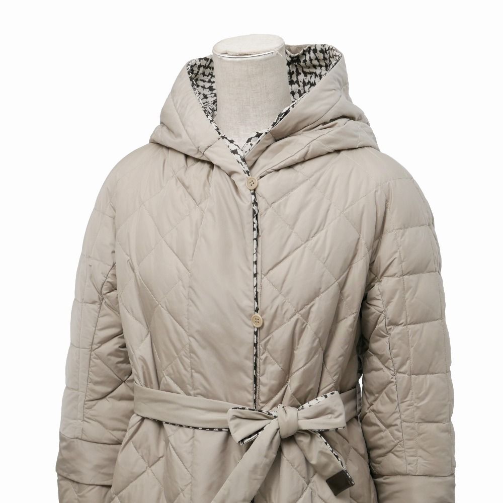最高級白タグ/グースダウン✨マックスマーラ ダウンコート ベージュ　38 S Max Mara エス マックスマーラ コート サイズ38 リバーシブル 中綿