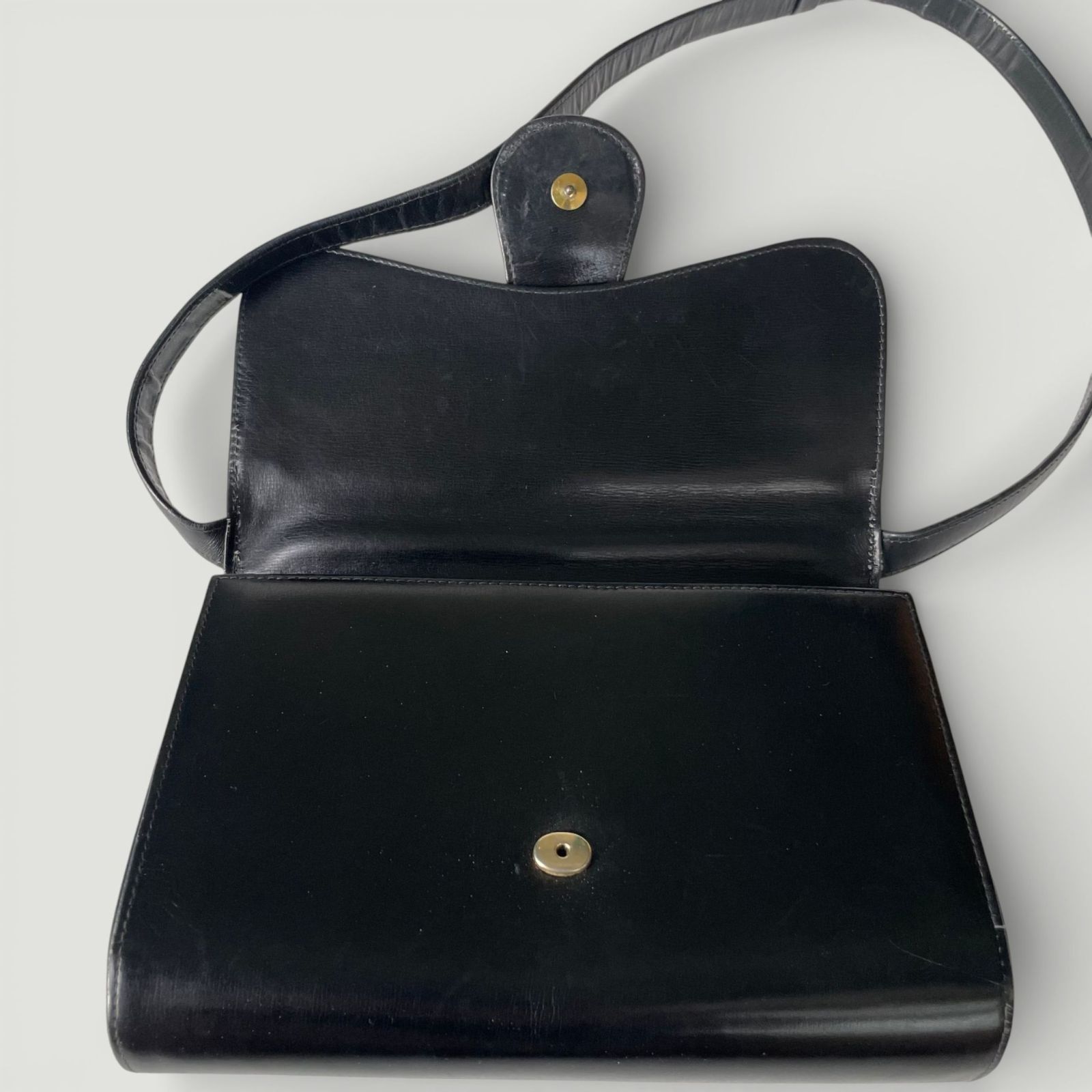 美品】GUCCI グッチ オールドグッチ GG金具 ブラックレザー ワン 