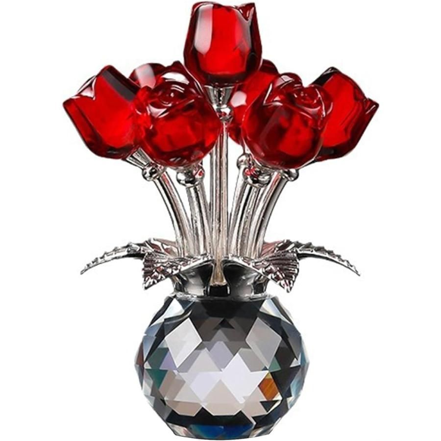 【新品・未使用】クリスタルフラワー チューリップ ガラス 造花 誕生日 プレゼント 贈り物 ギフト リビング インテリア 置物 雑貨