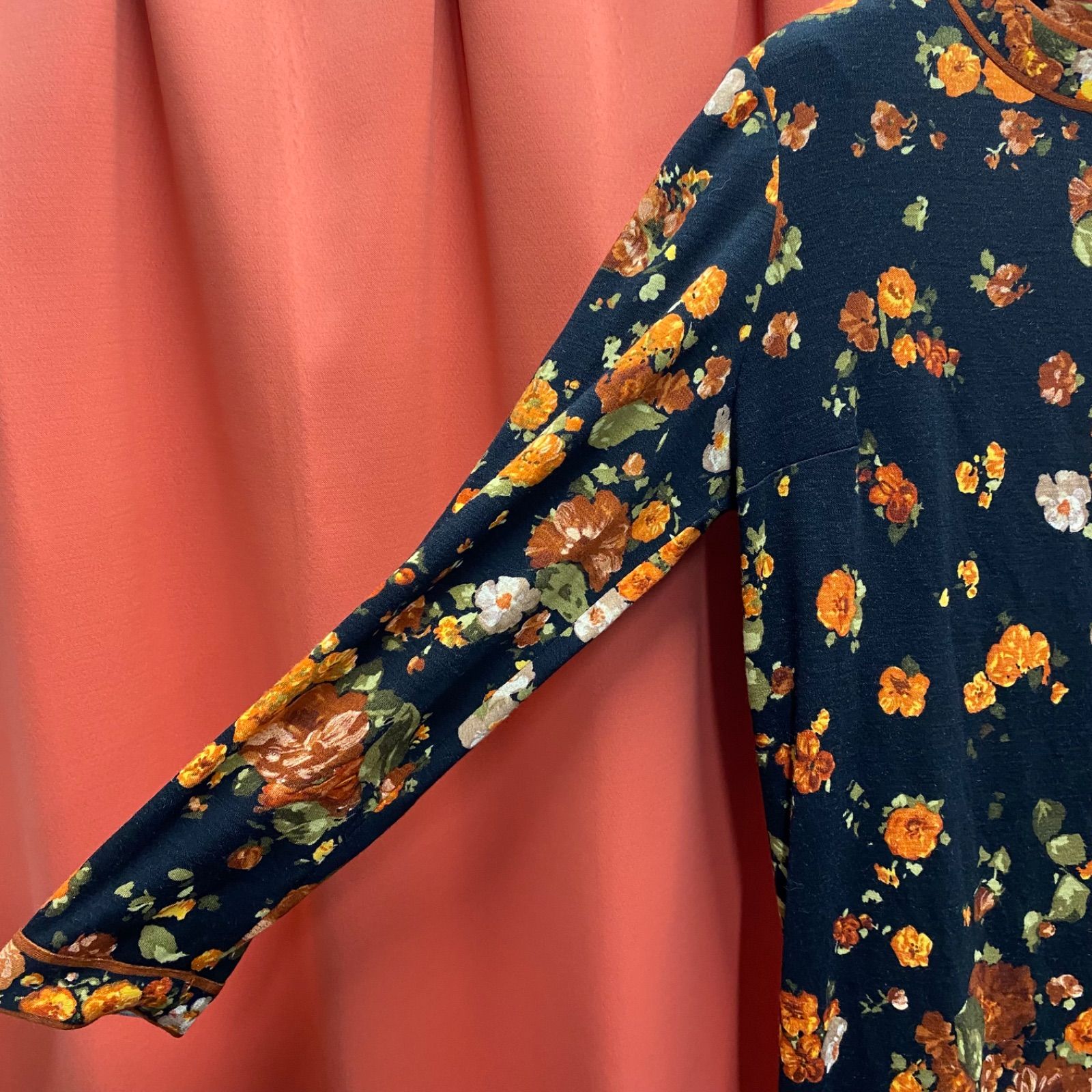 LEONARD レオナール ワンピース 長袖 花柄 総柄 レディース 44 サイズ