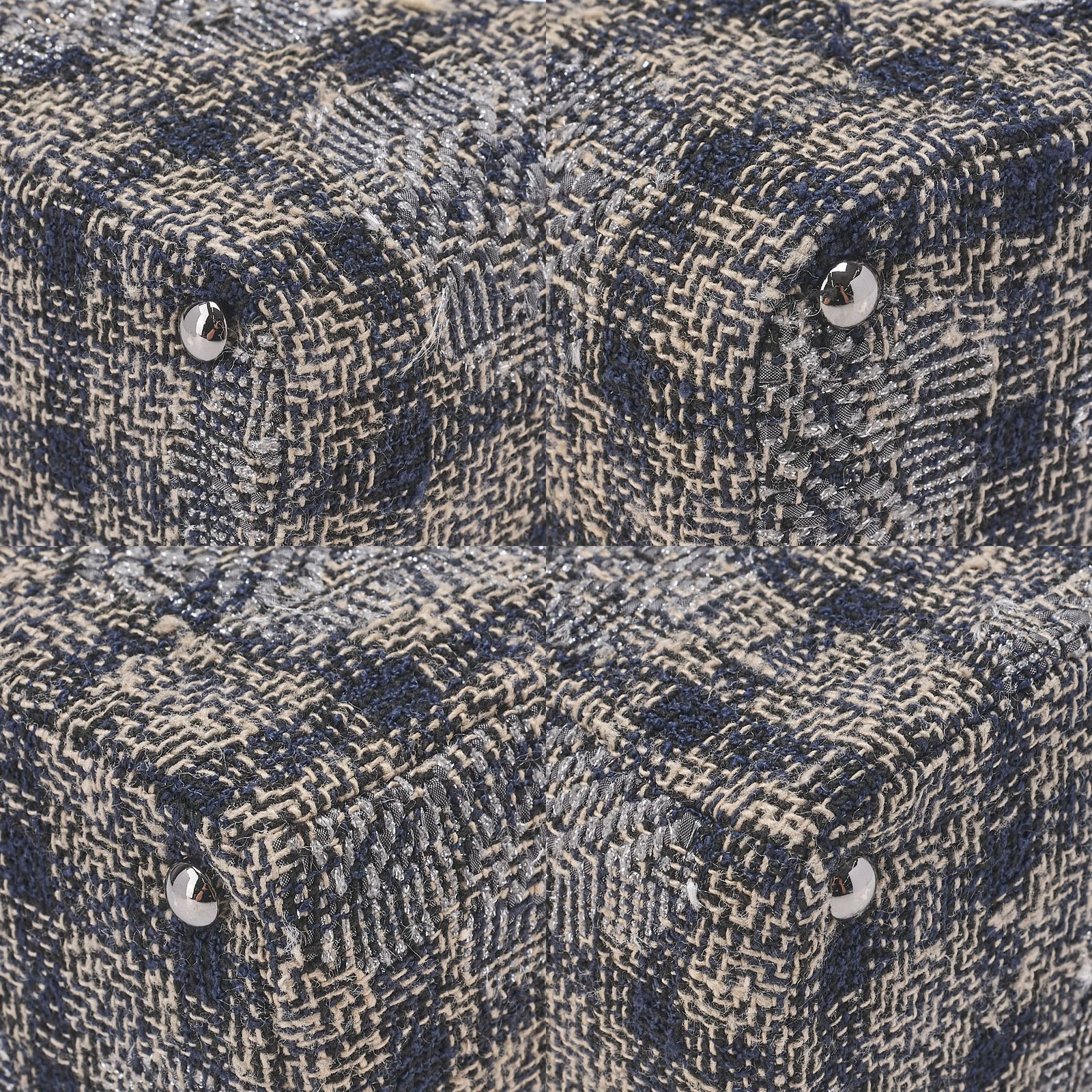 CHANEL シャネル ツイード バニティ チェーンショルダー 黒×マルチ