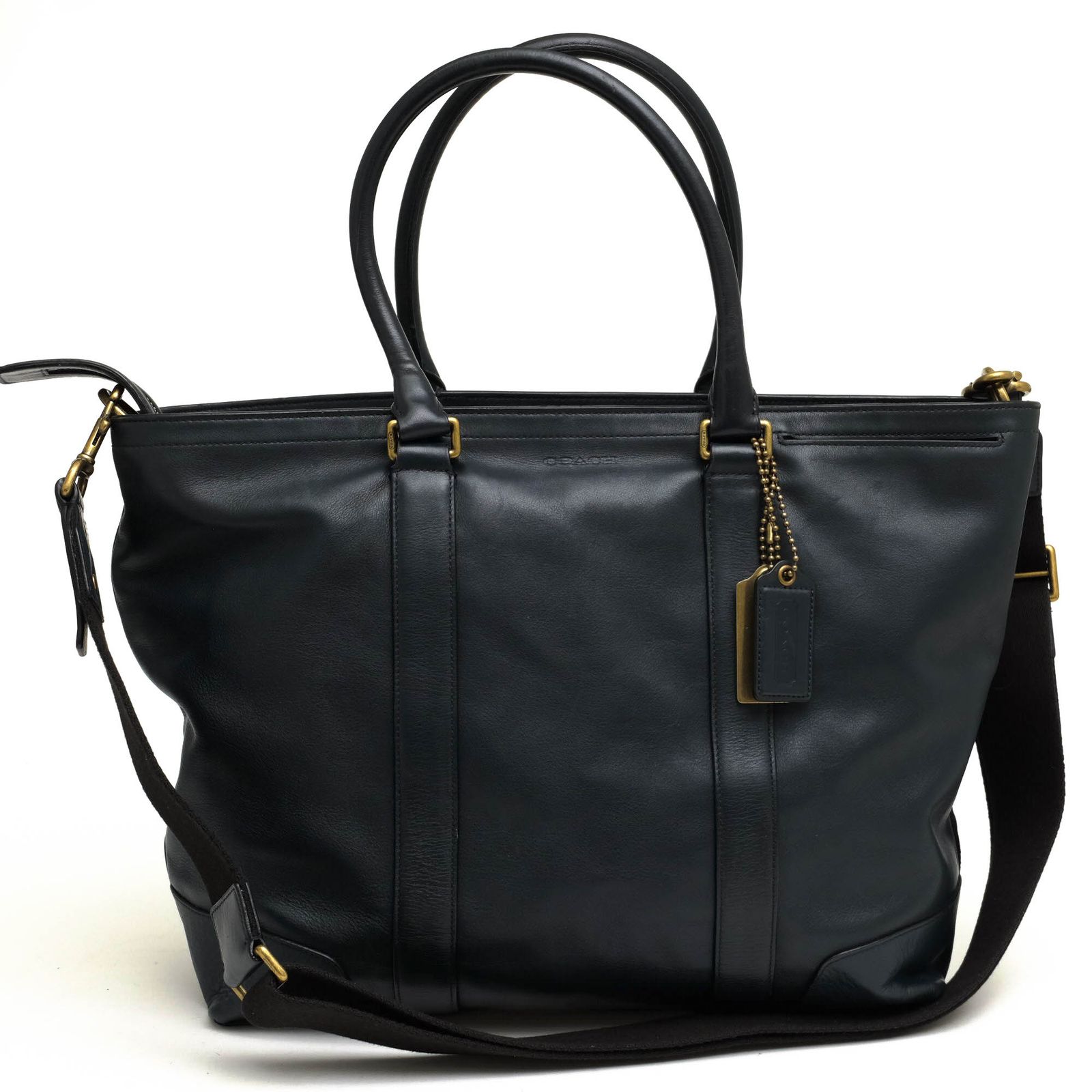 コーチ レザー ショルダー トートバッグ 革 紺 COACH コーチ トート 
