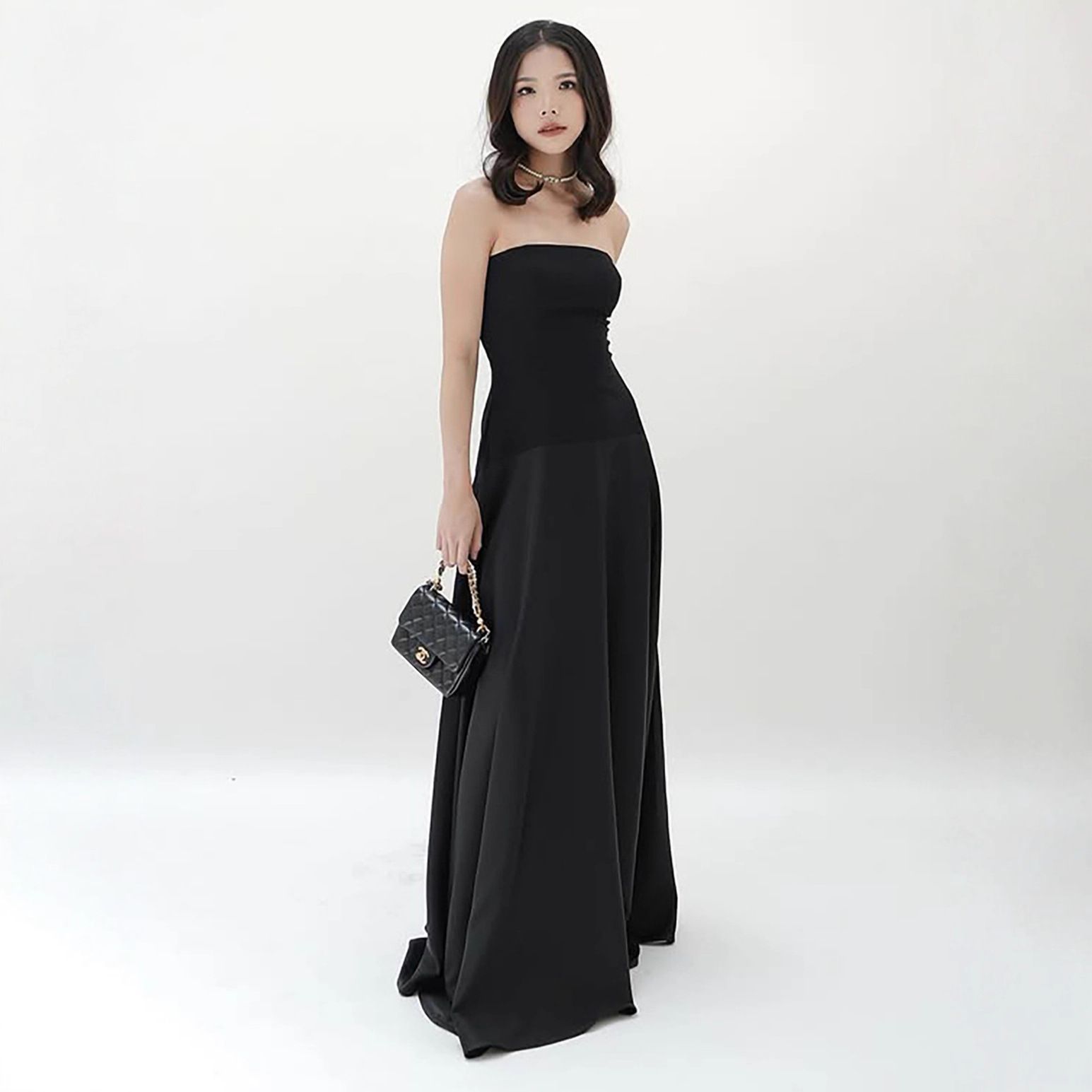 新品・未使用】フレンチスタイル ツーピースドレス ミディアム丈