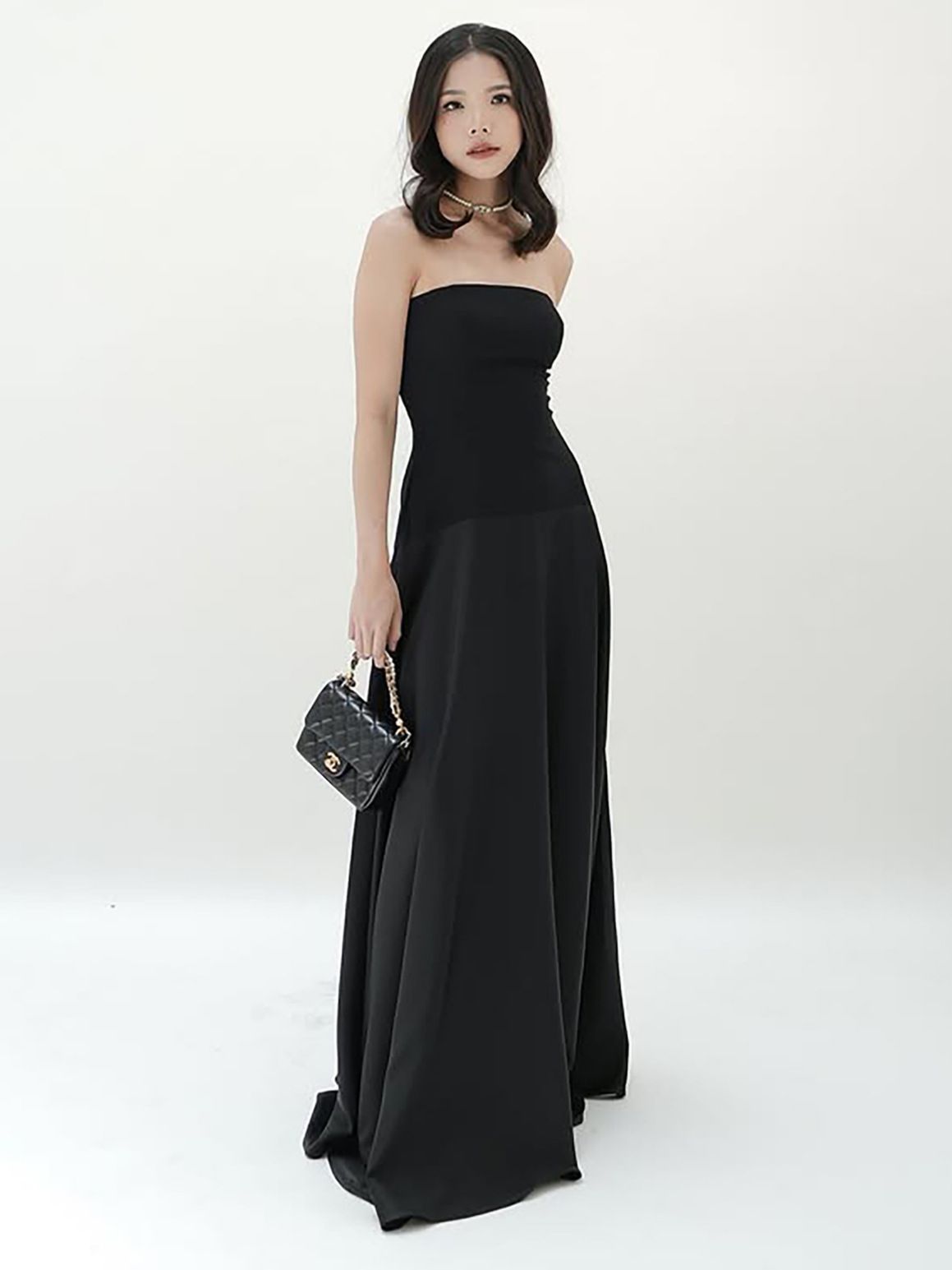 新品・未使用】フレンチスタイル ツーピースドレス ミディアム丈