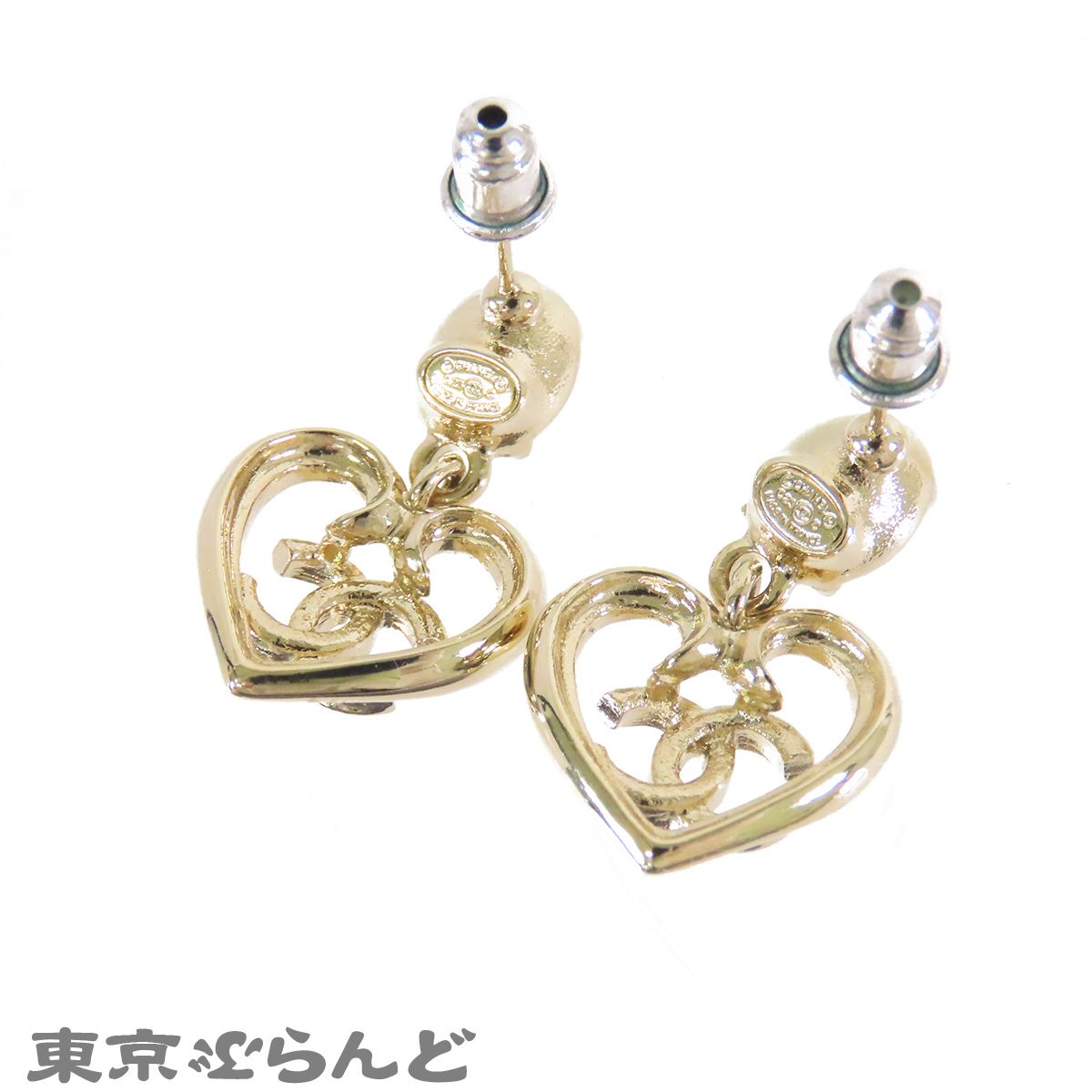 シャネル CHANEL ココマーク ハート ドロップ ピアス ゴールド メタル