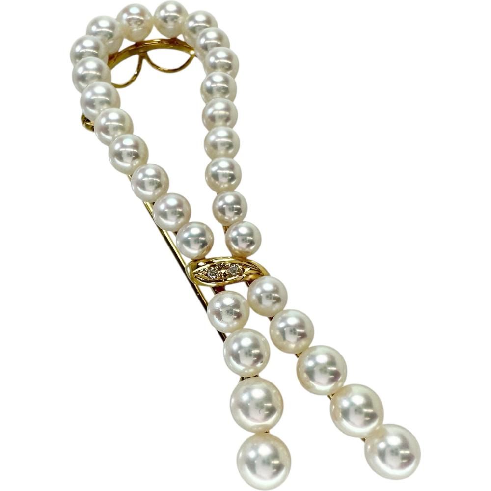 SV/K18あこや真珠/天然石ブローチ 中古品 楽天市場】K18 アコヤ本真珠