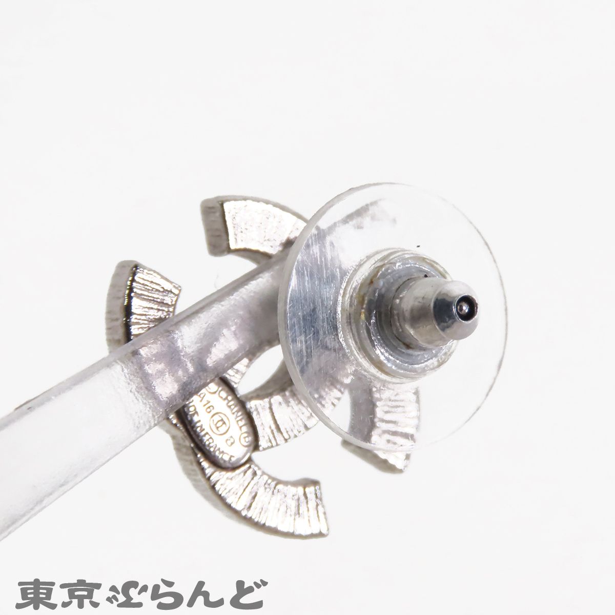 シャネル CHANEL ココマーク スタッド ピアス シルバー メタル ライン