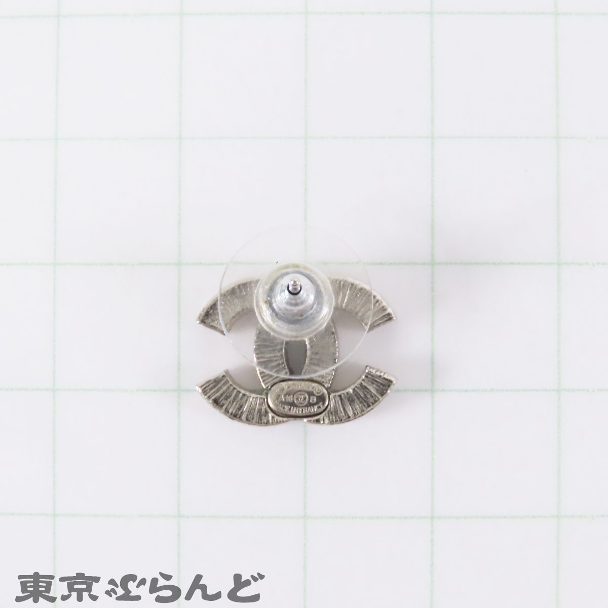 シャネル CHANEL ココマーク スタッド ピアス シルバー メタル ライン