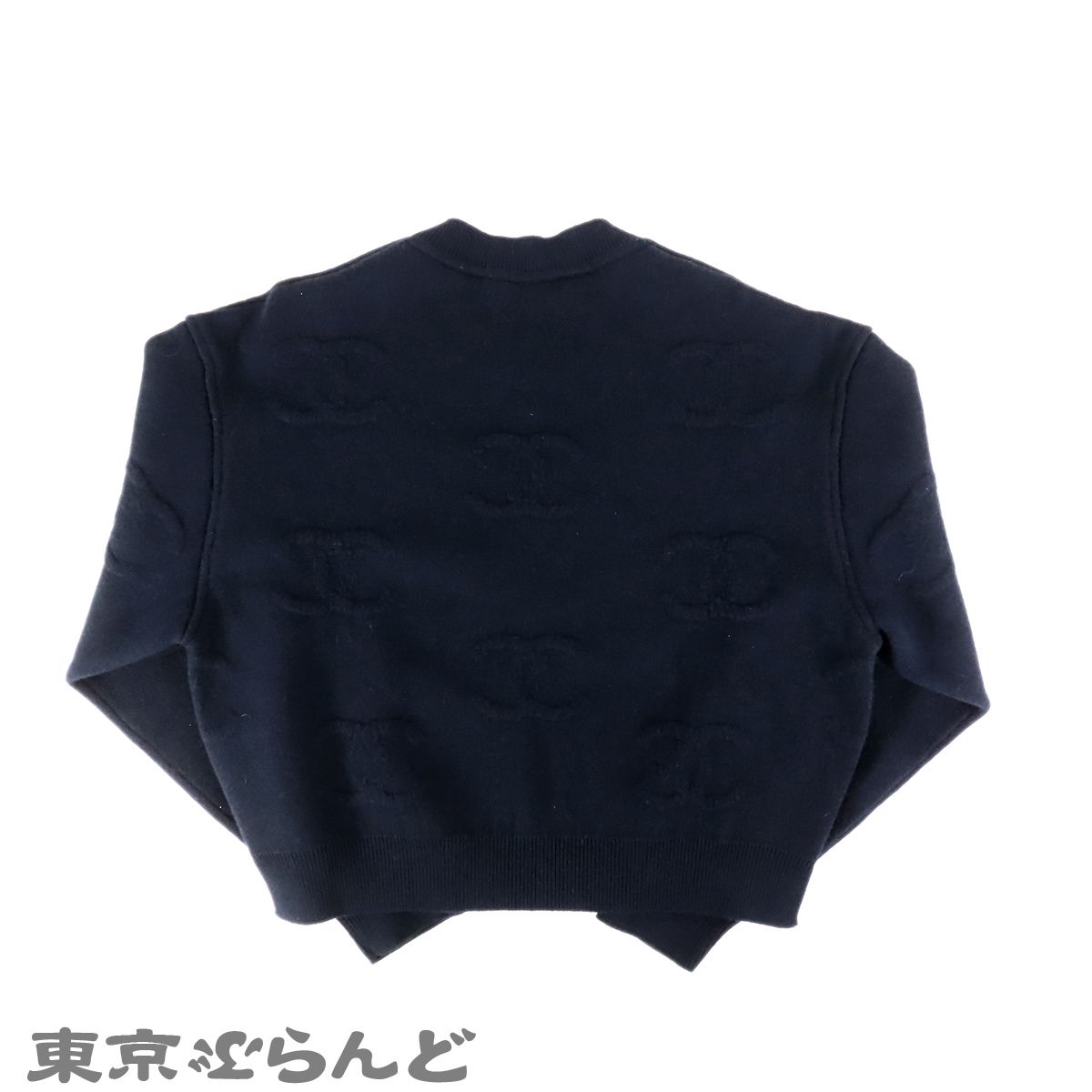 シャネル CHANEL クルーネックニット P70525K10076 ネイビーブルーx