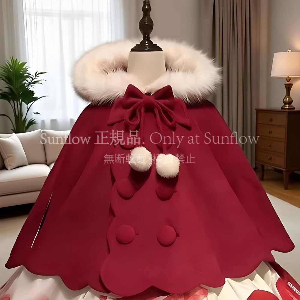 特価】人気商品☆ふわふわ ロリータ風 可愛いフード付き 猫耳 ケープ