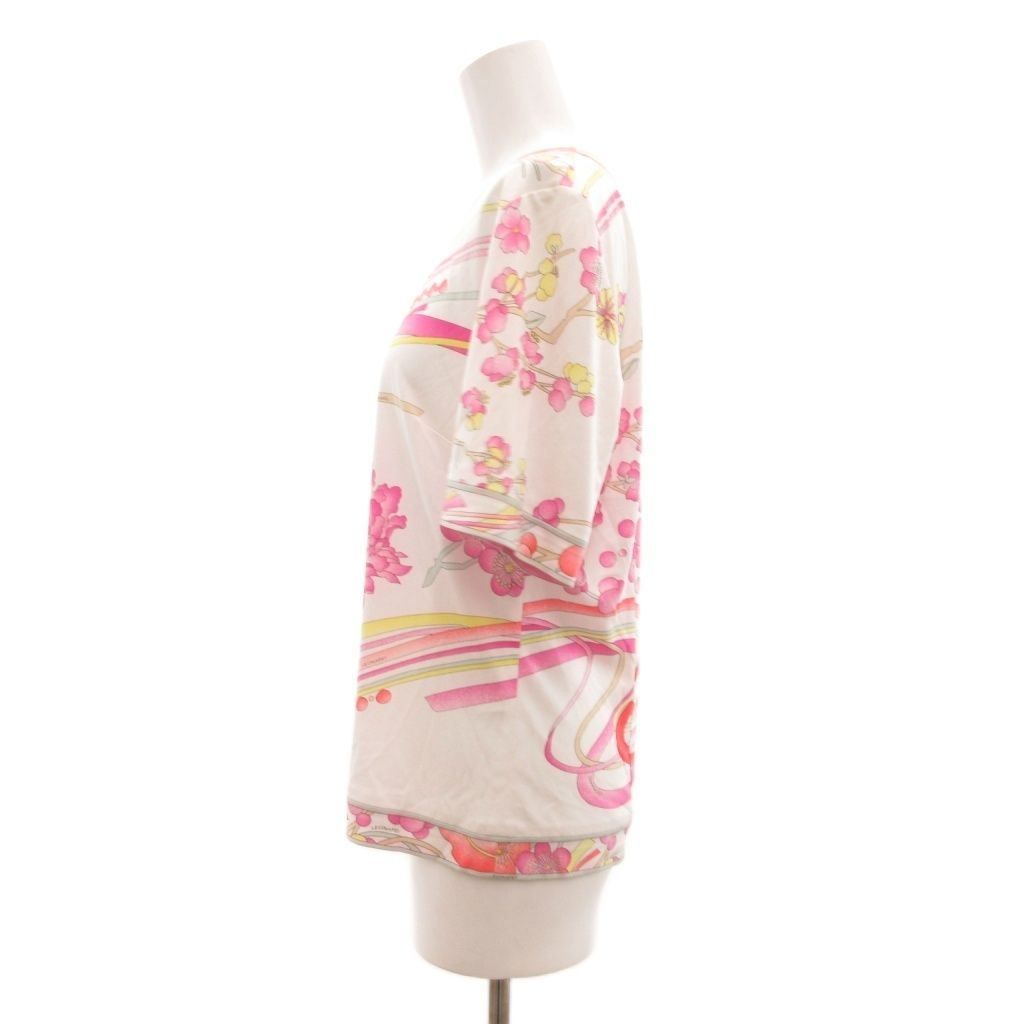 レオナール LEONARD FASHION カンカン カットソー Tシャツ 半袖 総柄