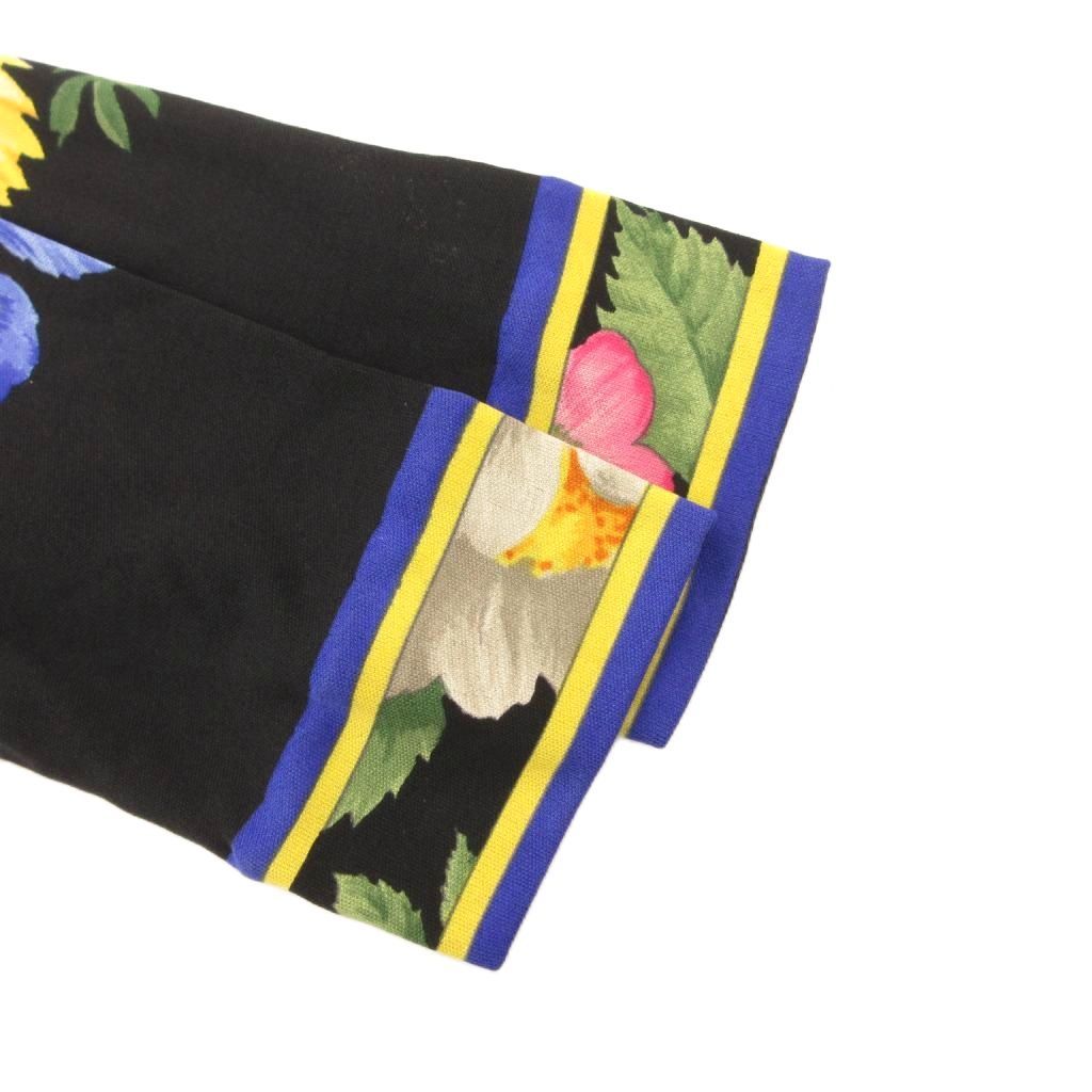 レオナール LEONARD 白タグ カットソー Tシャツ 長袖 総柄 絹 シルク 1