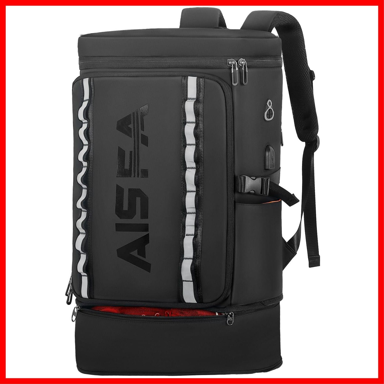 鞄軽量 防水 丈夫 出張 通学 避難 旅行 アウトドア山登 USB充電ポート付き ラップトップバック ビジネス PC 15 6インチ 30 L防水 PCバック高校生 山登バックパック スクエア 防災リュックサック 大容量 メンズ リュック AISFA