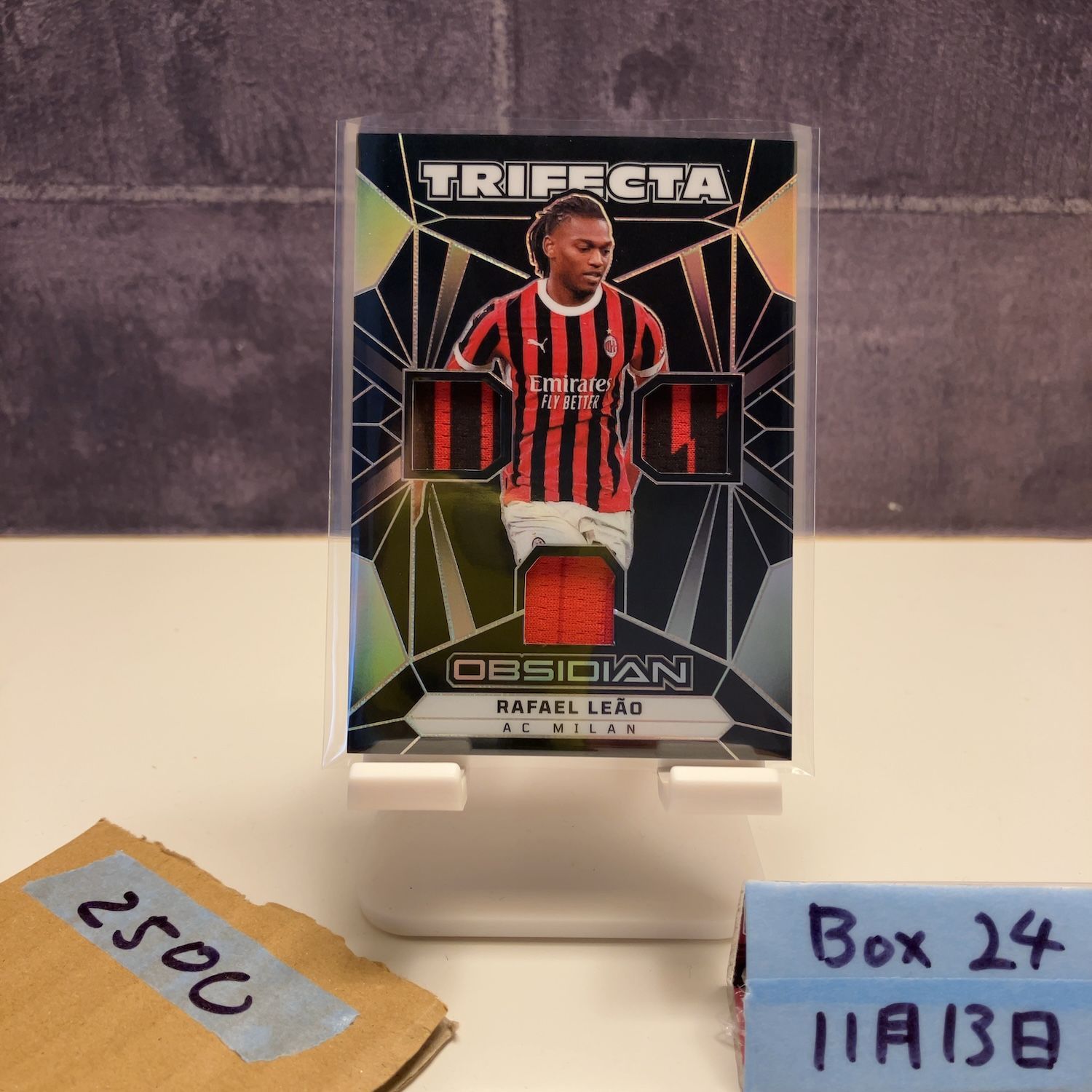 2024-25 Panini Obsidian Rafael Leao 105/125 AC Milan Trifecta