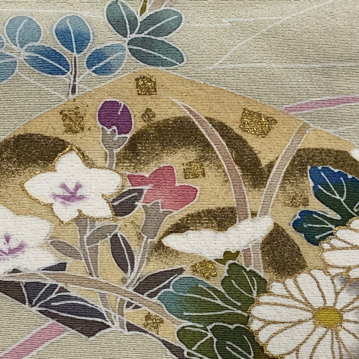 在庫一掃】 色留袖 身丈176.5cm 裄丈68cm 未仕立て 仮絵羽 文箱 草花 