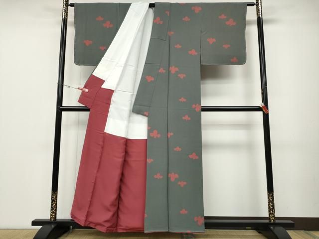 平和屋着物○世界的人形師 辻村寿三郎 ジュサブロー 小紋 舞花文 正絹