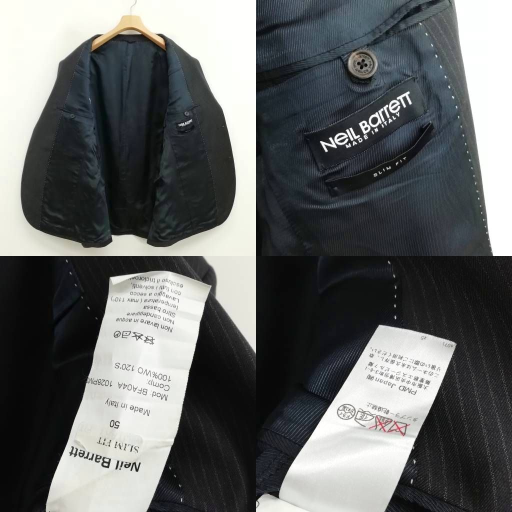 ニールバレット Neil Barrett ストライプ シングル 2B スリムフィット