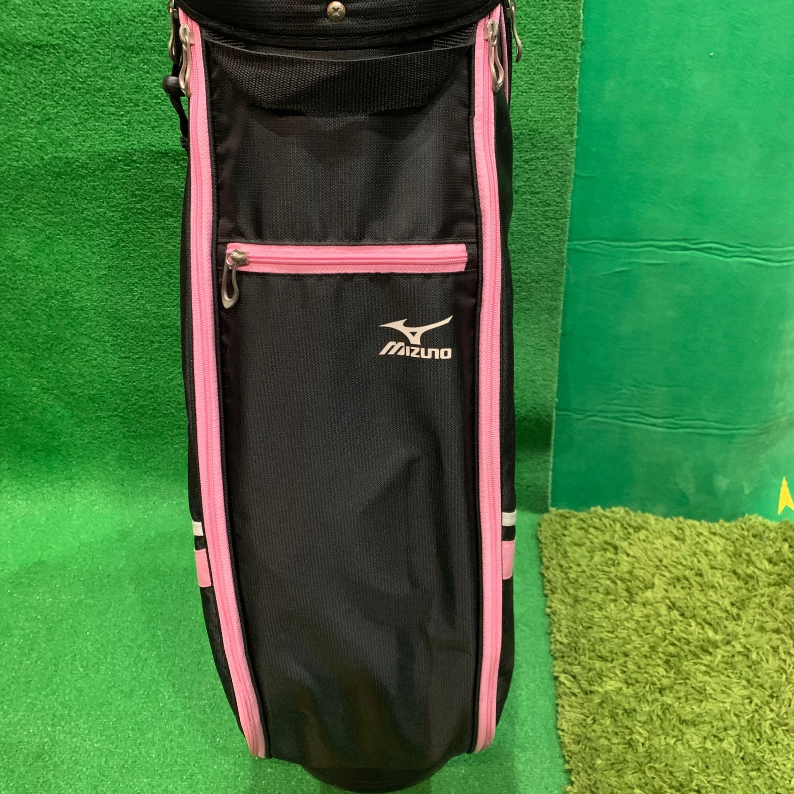 ミズノ キャディバッグ 黒×ピンク - メルカリ
