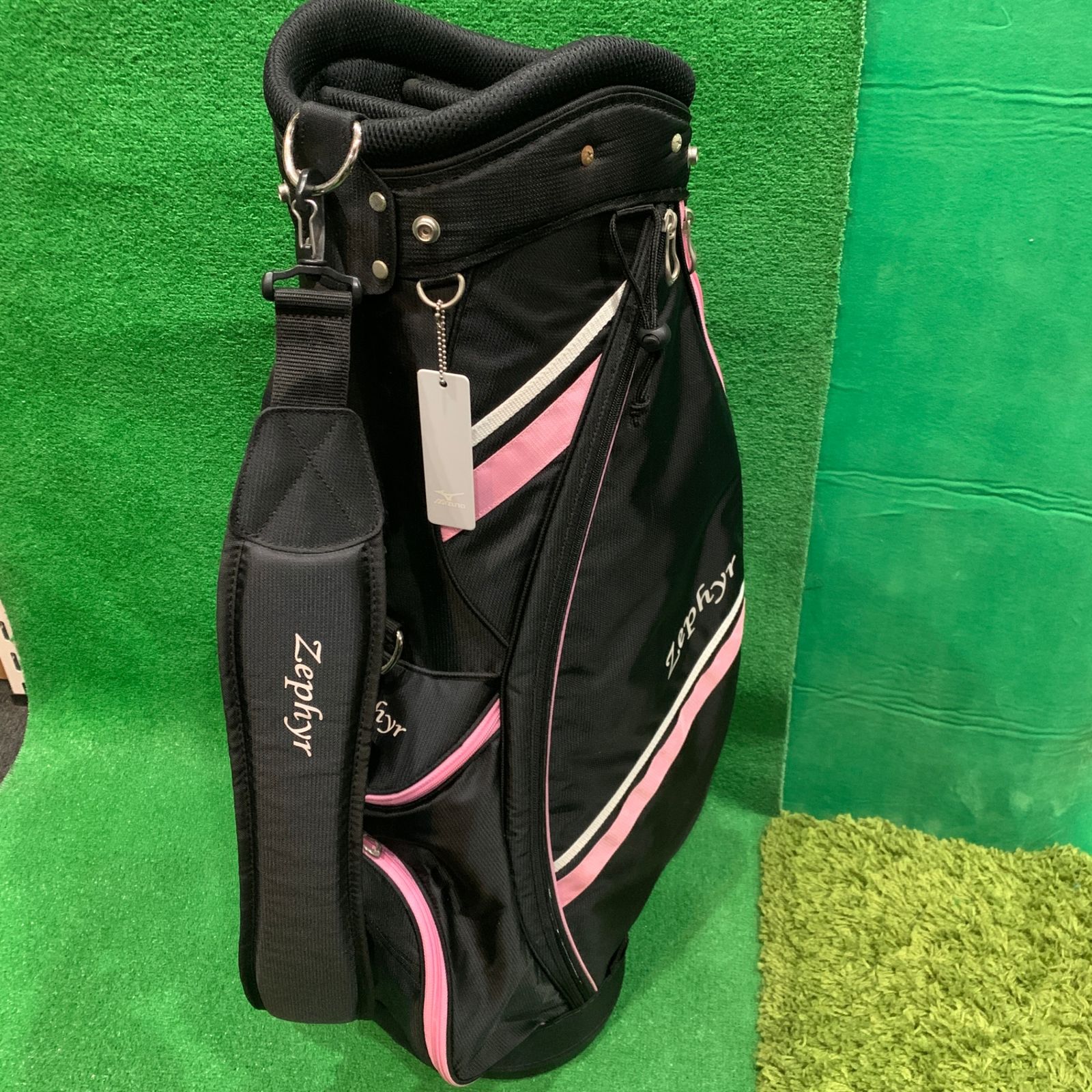 ミズノ キャディバッグ 黒×ピンク - メルカリ