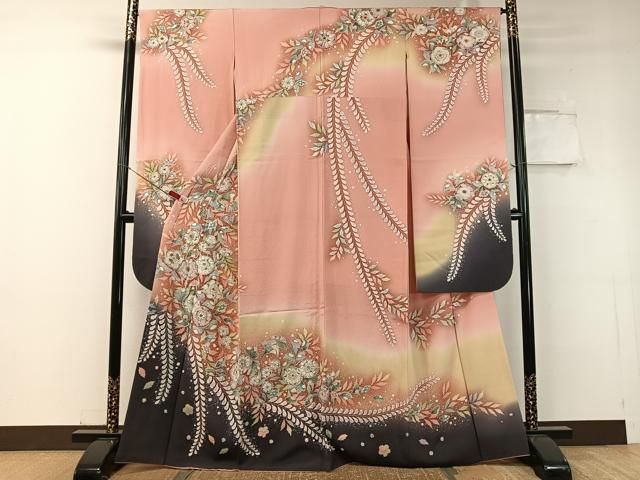 平和屋着物○越後十日町の一流染匠 桐屋・翠山工房 振袖 絞り 辻が花