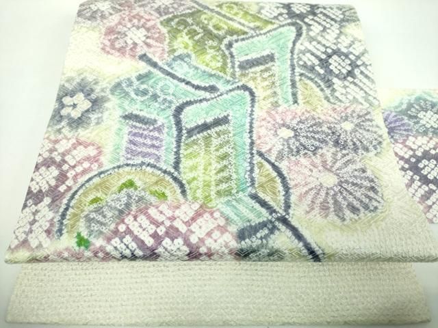 がめちゃん様　　　　　　正絹　9寸名古屋帯　きぬたや　乱菊模様 平和屋着物○名門 藤娘きぬたや・総絞り 九寸名古屋帯 御所車花文 正絹