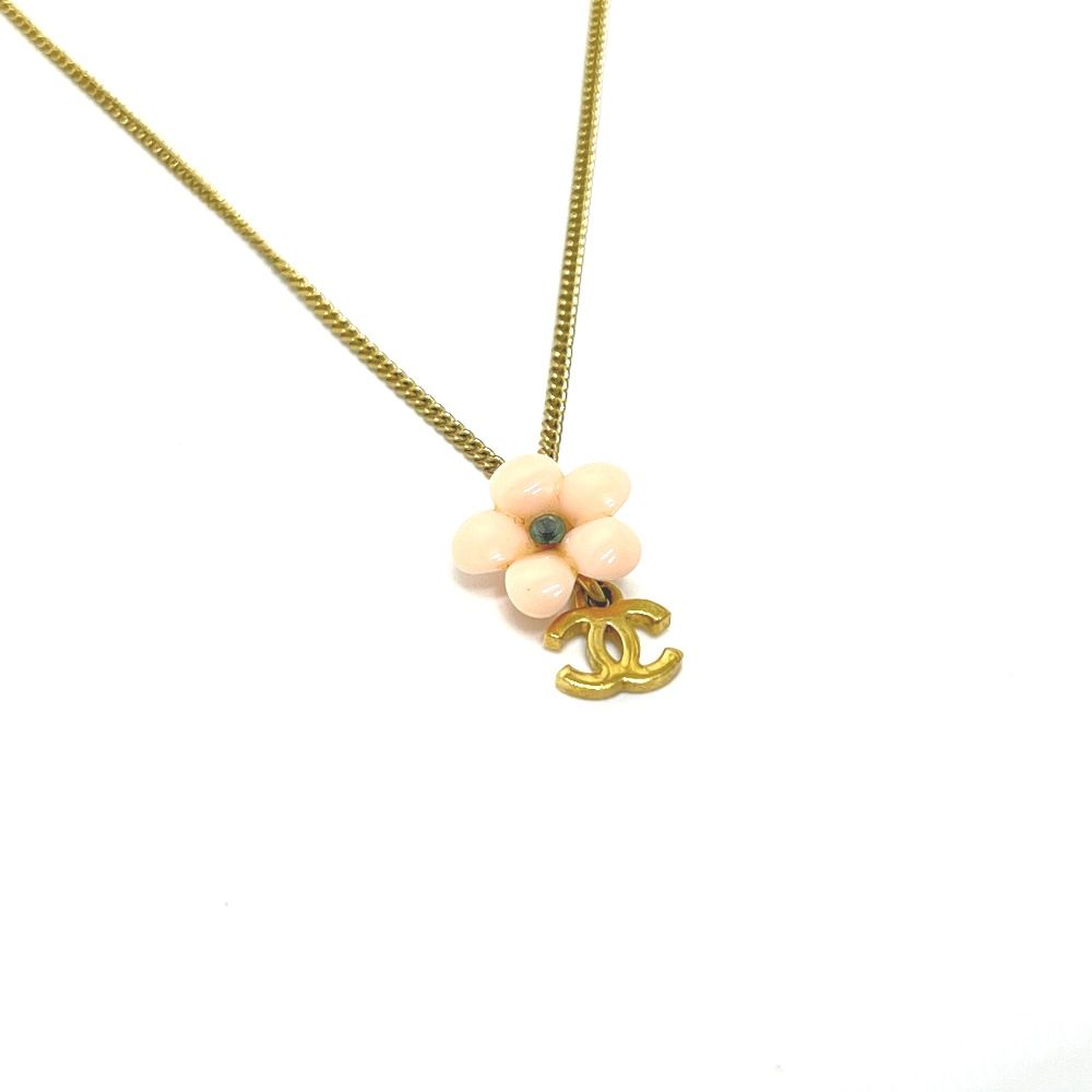 Chanel ゴールド フラワーチャーム ネックレス CHANEL シャネル ネックレス ココマーク フラワー カメリア メタル