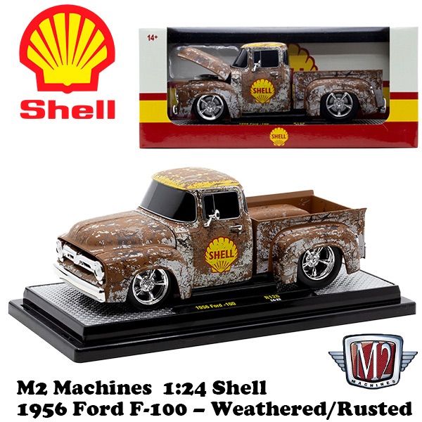 M 2 1 24 SHELL 1956 Ford F 100 Weathered Rusted シェル ミニカー