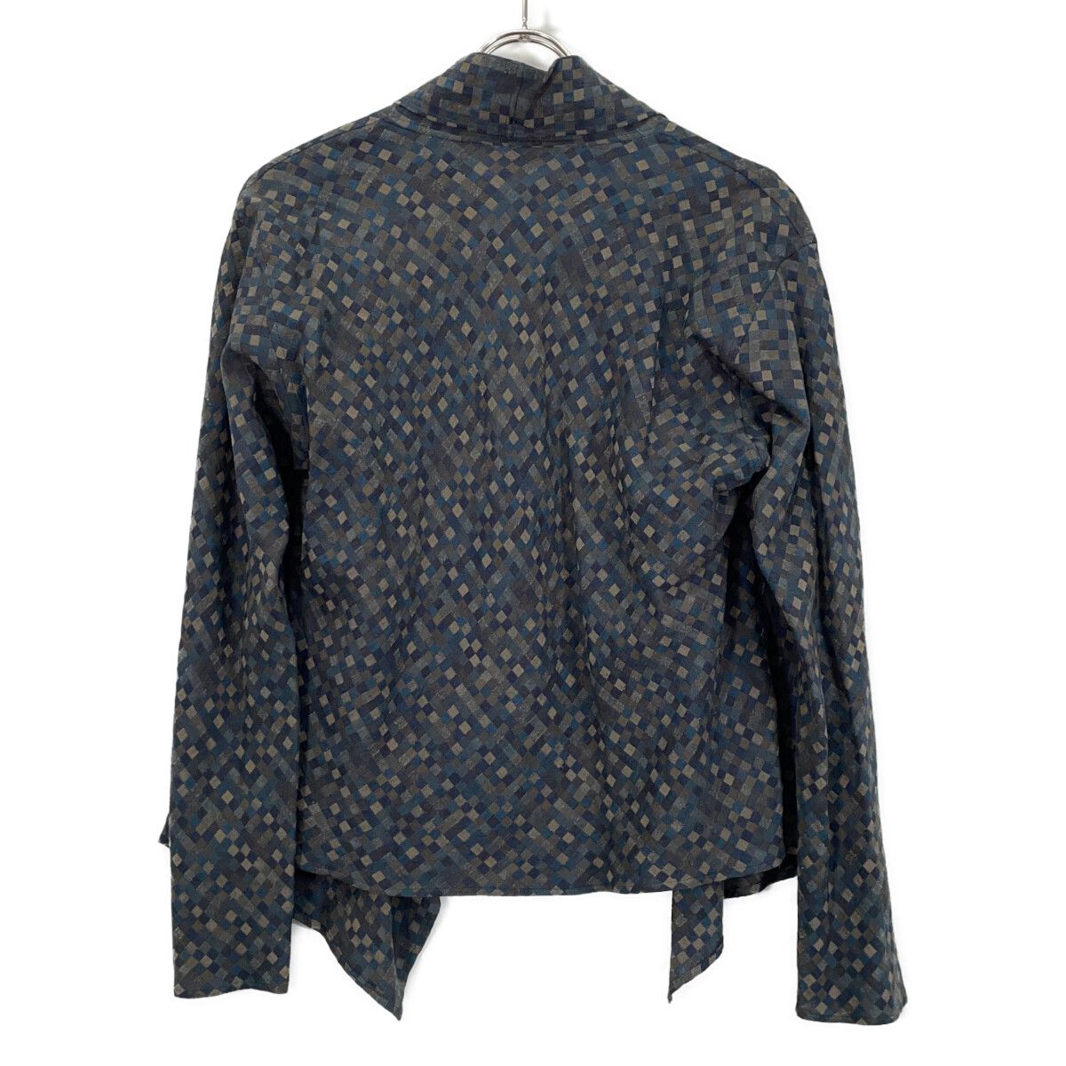 ヨーガンレール【JURGEN LEHL】ウールジャケットカーディガン JURGEN LEHL ヨーガンレール ブラウン系 シルク×コットン×ウール 幾何