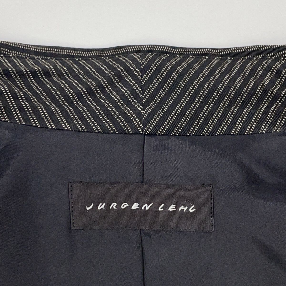 JURGEN LEHL ヨーガンレール ﾌﾞﾗｯｸ ｼﾙｸ×ｺｯﾄﾝ ﾎﾞｰﾀﾞｰ ｼｬﾂｼﾞｬｹｯﾄ - メルカリ