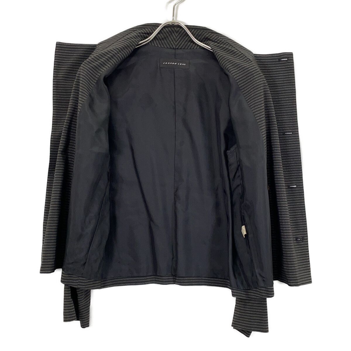 JURGEN LEHL ヨーガンレール ﾌﾞﾗｯｸ ｼﾙｸ×ｺｯﾄﾝ ﾎﾞｰﾀﾞｰ ｼｬﾂｼﾞｬｹｯﾄ - メルカリ