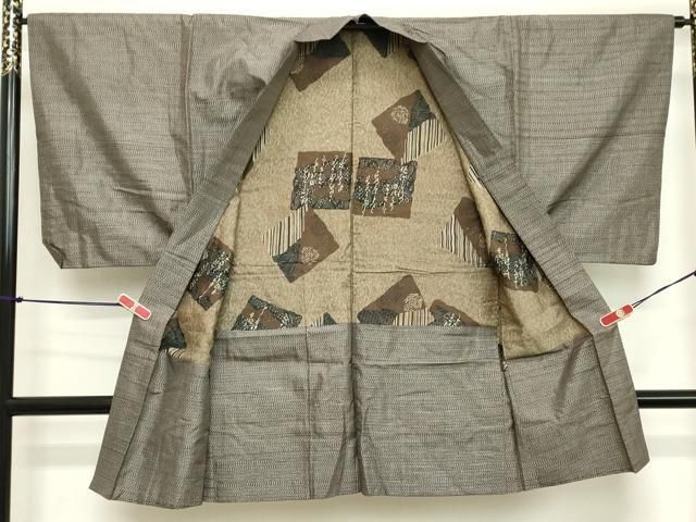 平和屋着物□男性 本場大島紬 アンサンブル 横段文 正絹 逸品