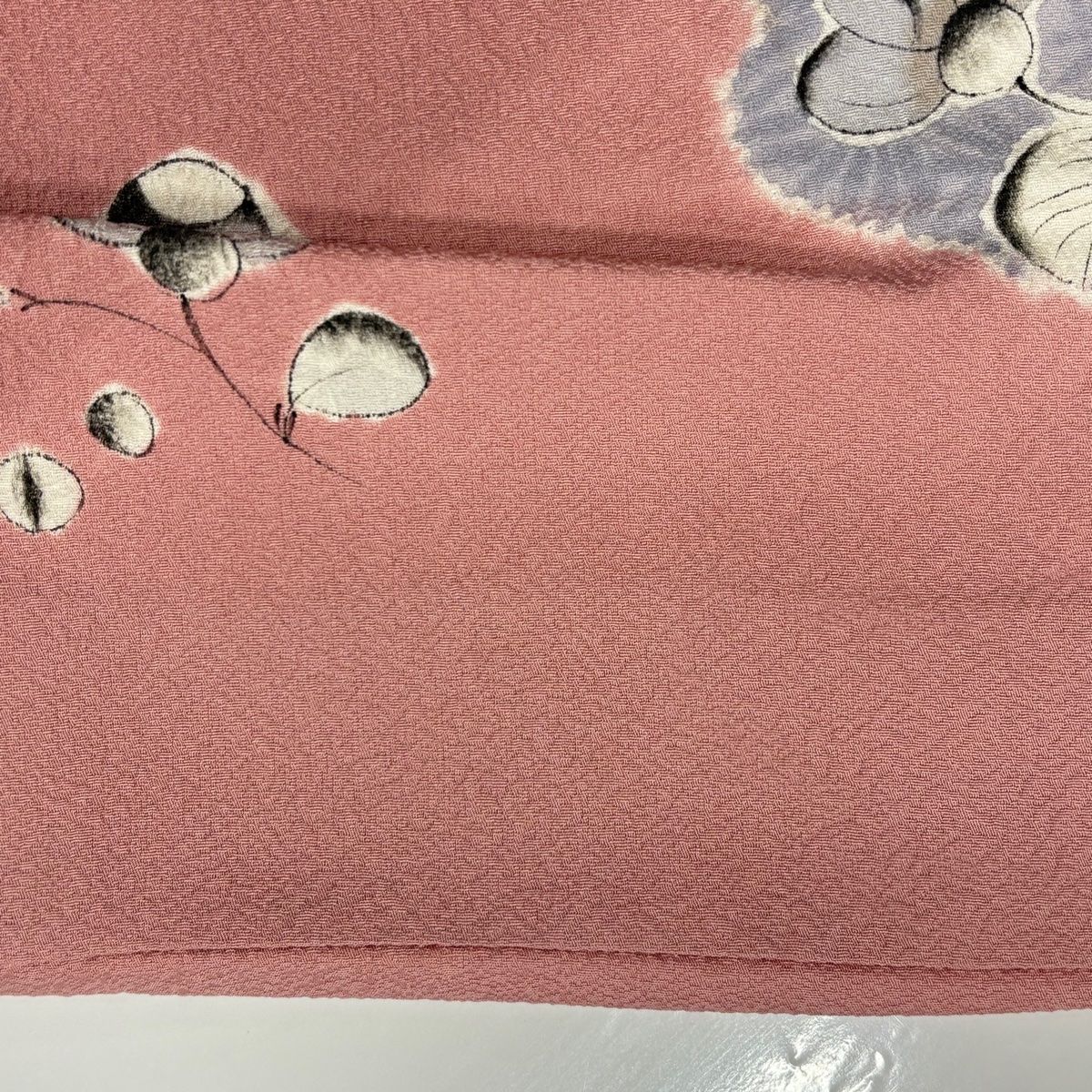 袷 辻が花柄 M 訪問着 正絹 紫 裄丈67cm 金彩 落款 小紋 美品 秀品 