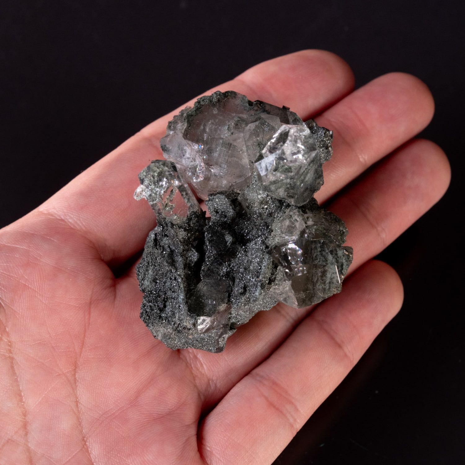 一点物】 ヒマラヤ水晶原石 【 84g】クラスター・クローライト・貫入り