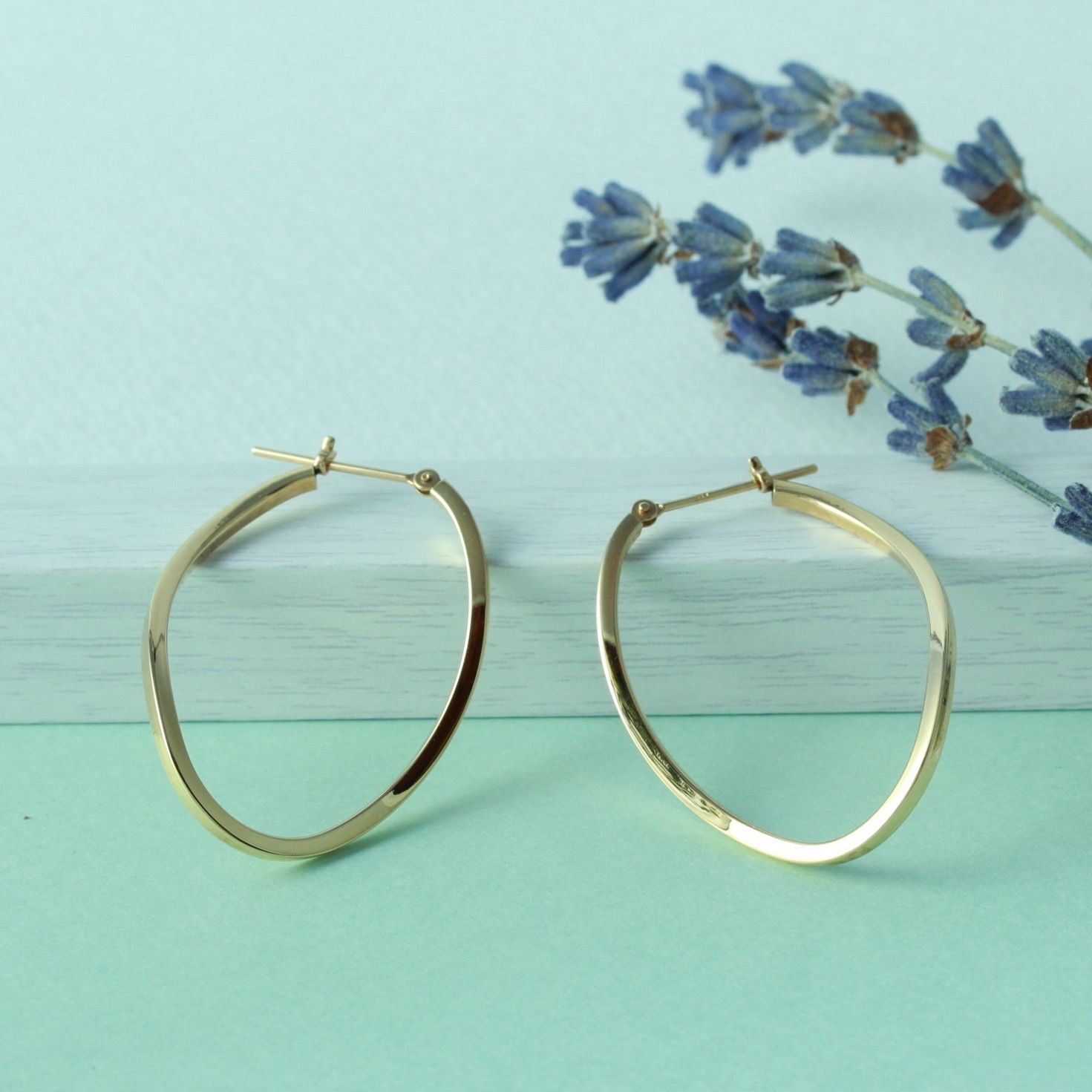 フープピアス ツイストフープピアス K18 地金ピアス K18ピアス 