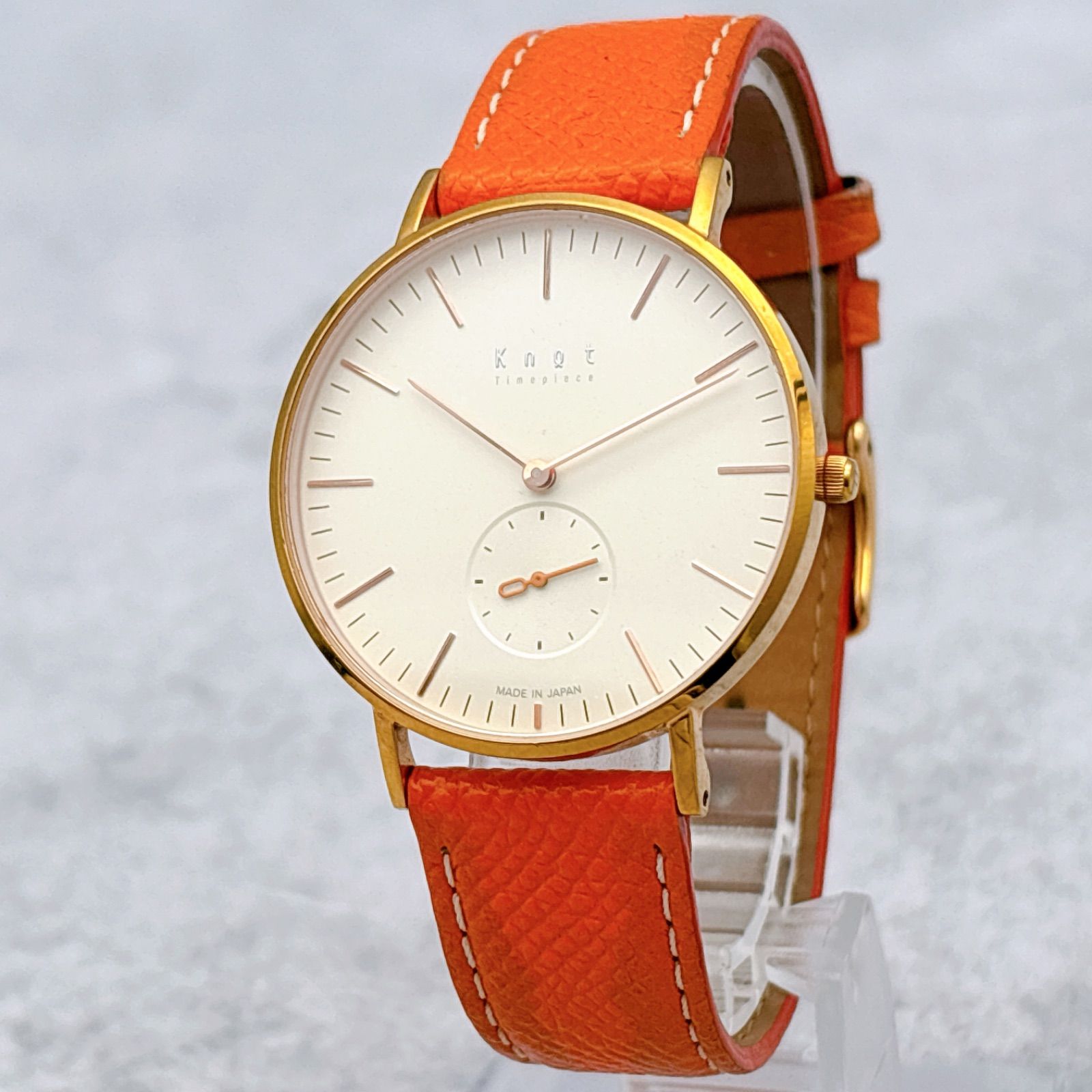 稼働品 Knot ノット 腕時計 スモセコ メンズ クォーツ式 Knot ノット メンズ 腕時計 CS-36 スモセコ クォーツ 稼働品 143