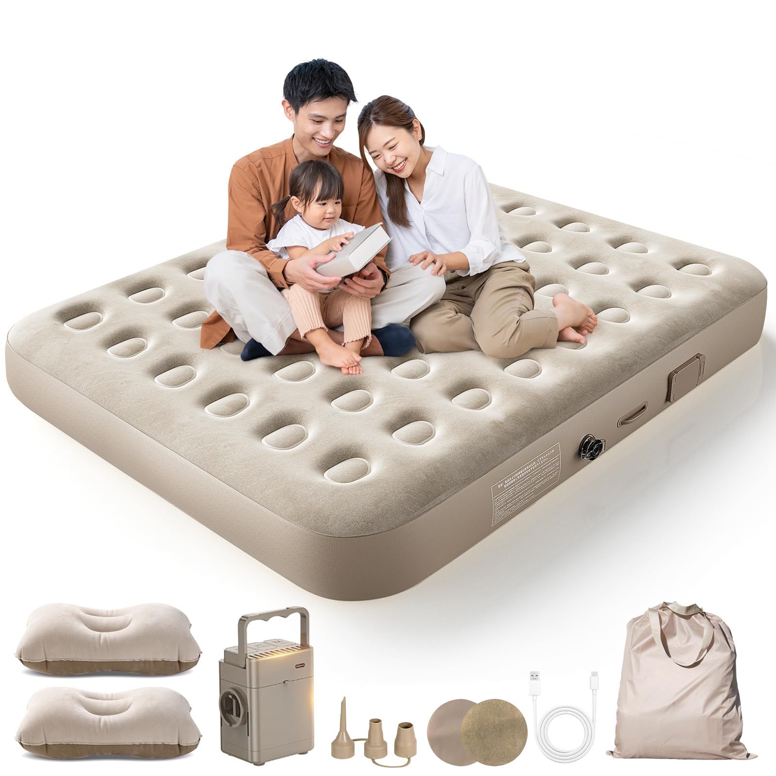 BQB エアーベッド エアーマット 電動ポンプ内蔵 取り外し キャンプ用品