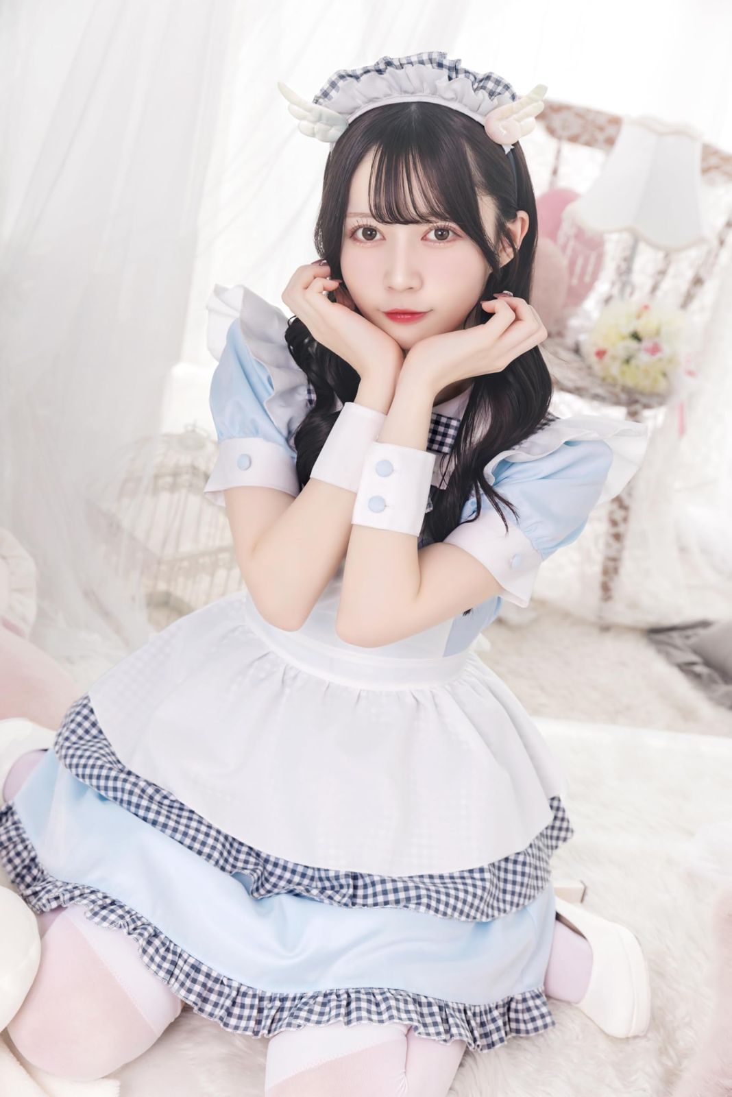 レディース エンジェルナースメイド コスプレ ブルー リリカルパレット クリアストーン Clearstone