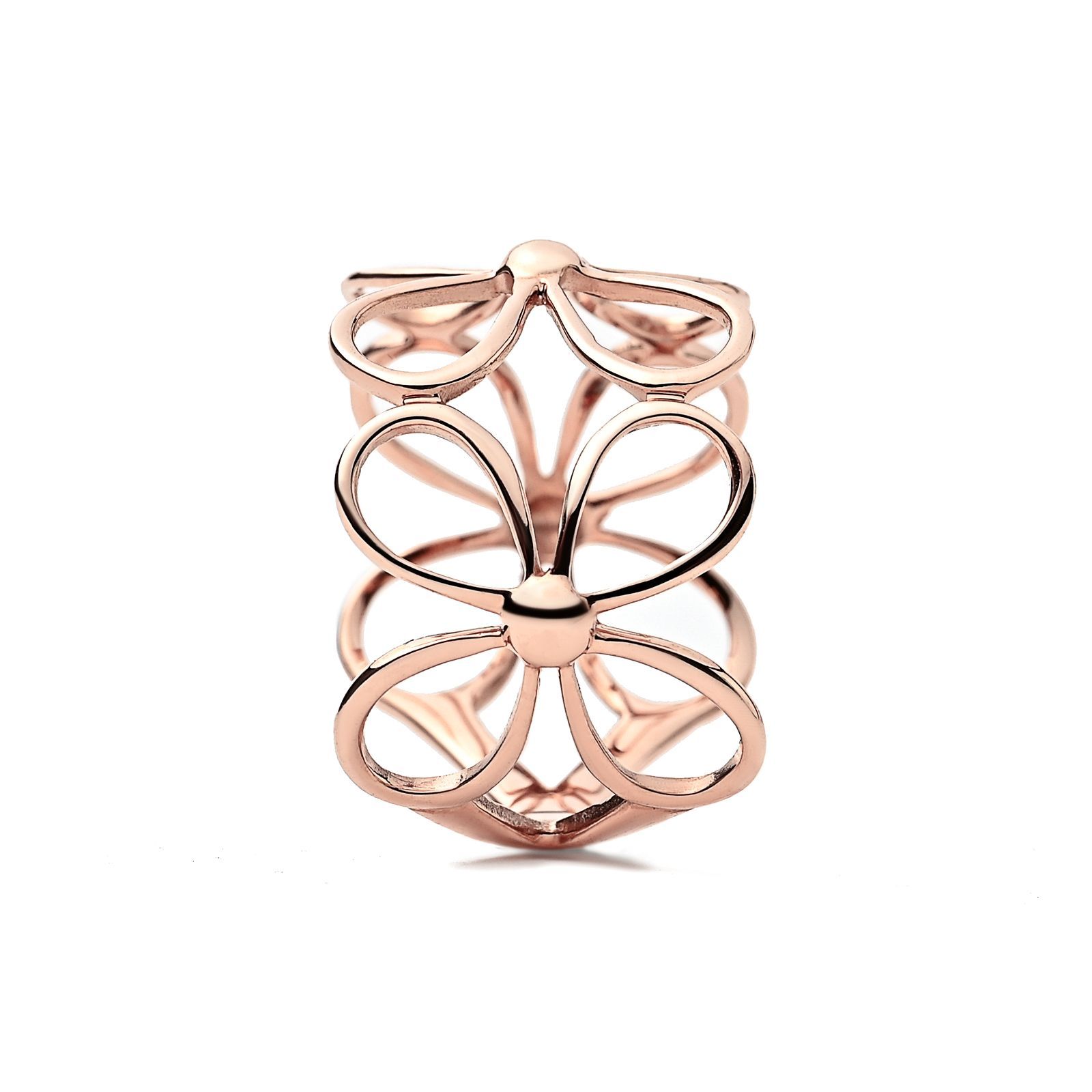 K18リング エタニティリング 地金リング 18金リング 指輪 フラワー