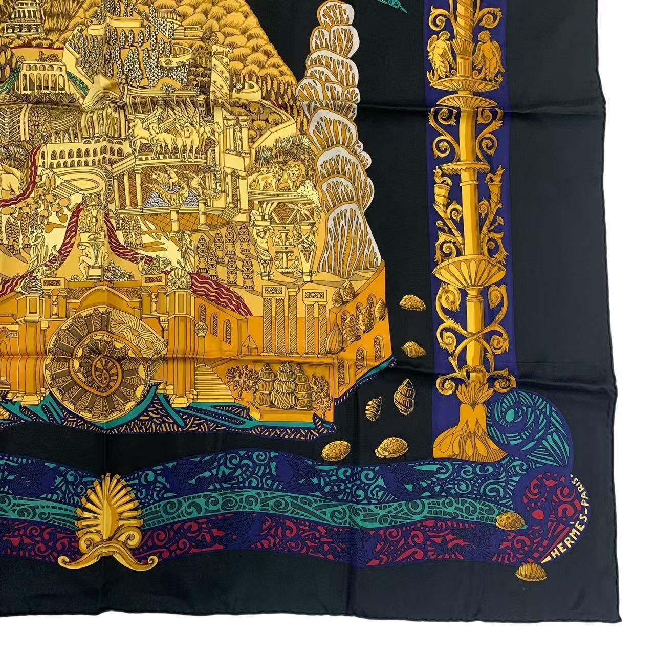 極美品 HERMES エルメス カレ90 L ATLANTIDE アトランティス大陸