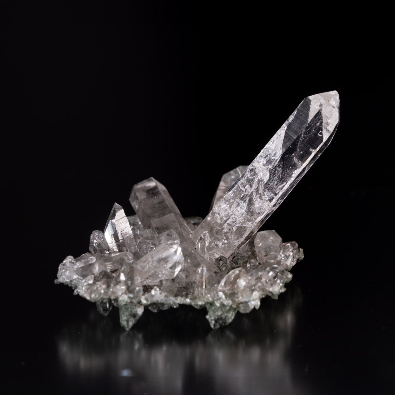 一点物】 ヒマラヤ水晶原石 【196.5g】クラスター・透明・クローライト