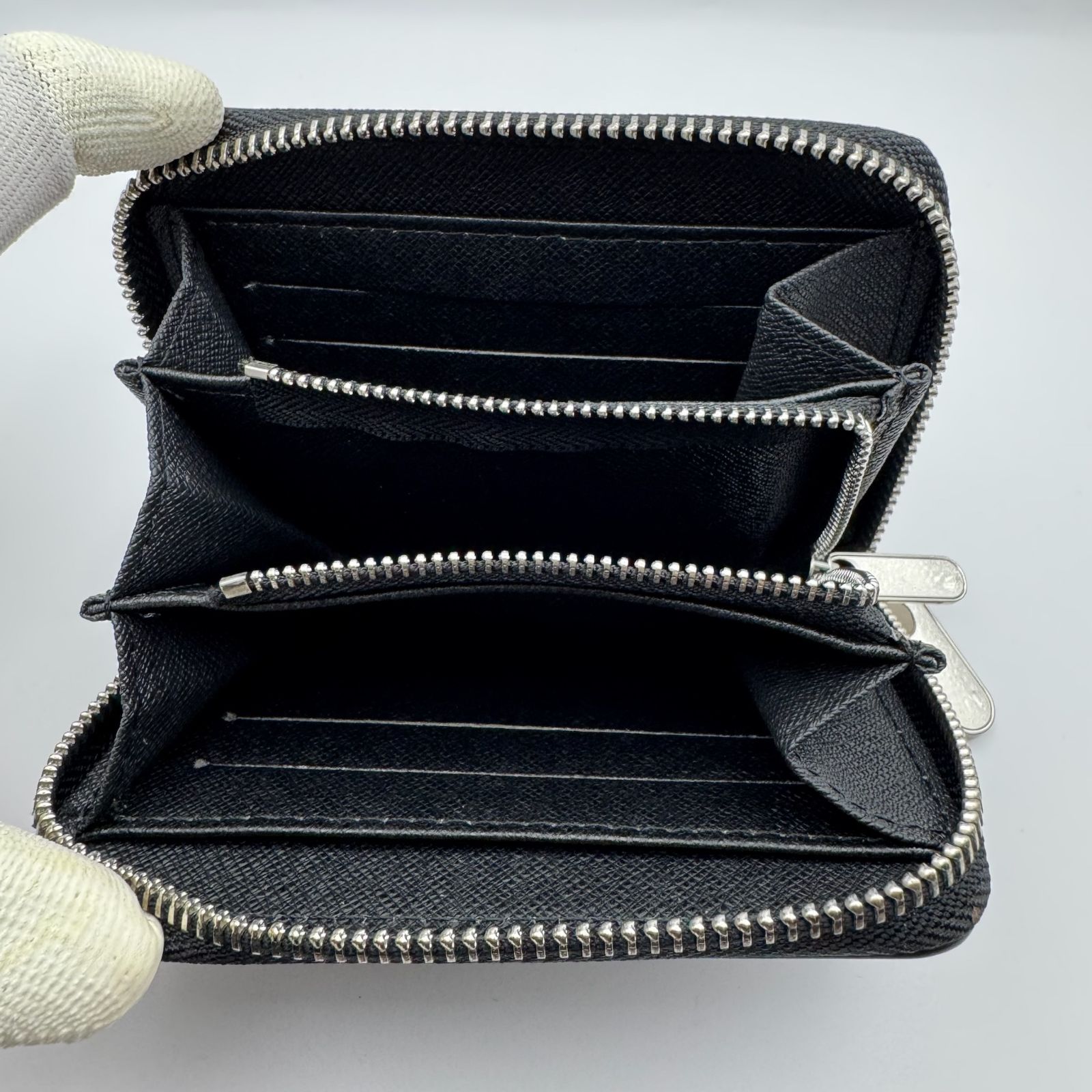 ブラック×ブラック】エピ柄 レザー メンズ レディース ミニ財布 コイン